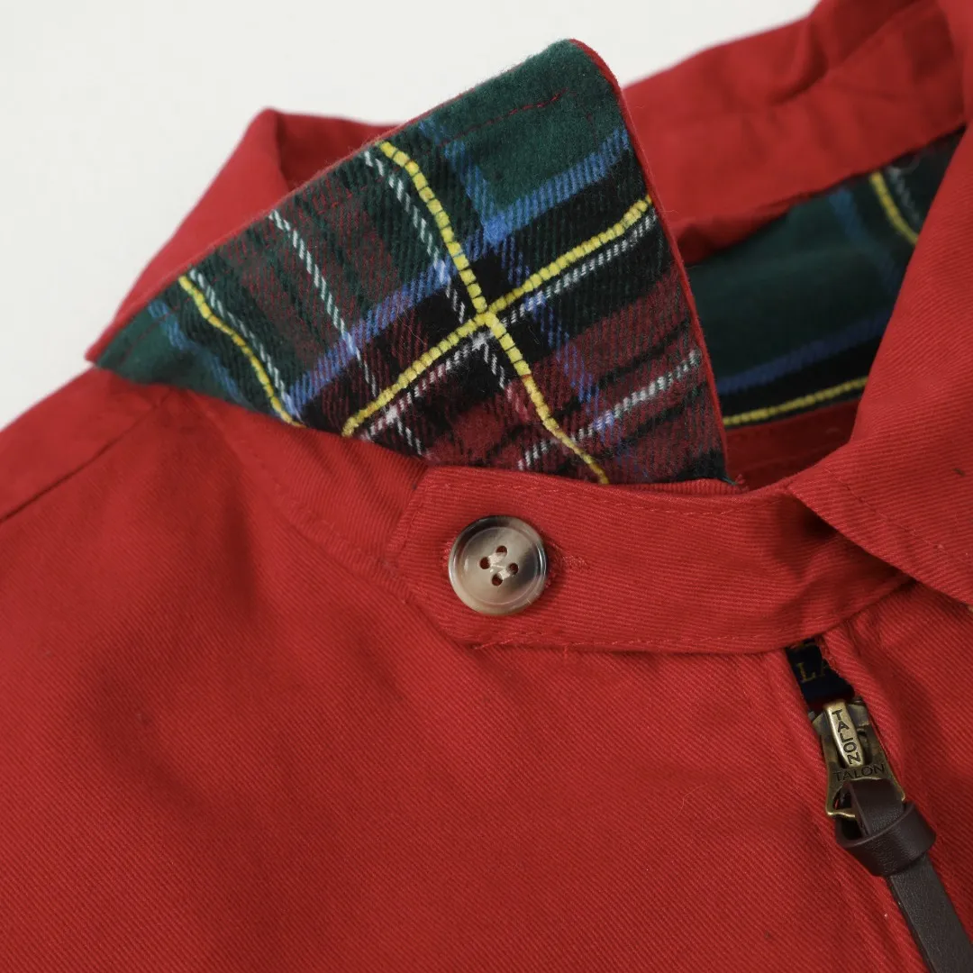P360 #R43 Ralph Lauren/Ralph Lauren American vintage classic lapel old cadre retro jacket, thickened in autumn and winter, woolen lining, classic design, timeless classic, thick cotton fabric, showing a sense of vintage, collar and cuffs colorful plaid embellishment, looks good on both men and women, comfortable and comfortable, focuses on relaxed retro YYDS, one for each man and woman, an indispensable piece for autumn and winter, the hottest jacket at the moment The 100% cotton twill is thick and thick, and the pure cotton colorful plaid lining is distinguished by digital printing in the market. Exquisite embroidery. The Harrington jacket has a loose fit, is short and fat, and is super versatile. It is clean-fitting and is perfect for men and women!   Color: Khaki Navy Red Black Size: S/M/L/XL Length: 68 70 72 74 Sleeve Length: 63 64 65 66 Shoulder Width: 51 52 53 54 Bust: 126 130 134 138